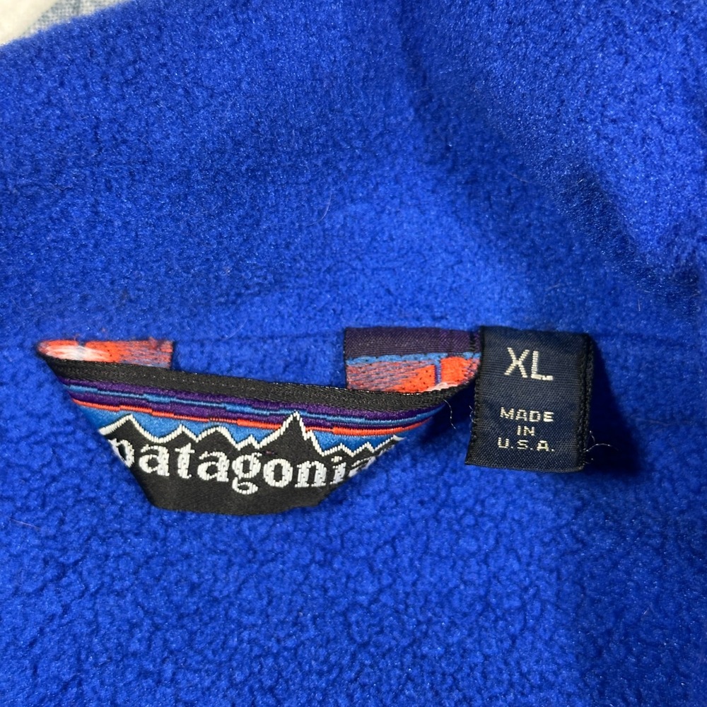 Vintage 80s Made in USA Patagonia Synchilla Shelled Jacket Grey Blue XL 42111 F8 - Picture 3 of 13